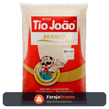 Tio João Arroz branco 100% grãos nobres 100% 5kg