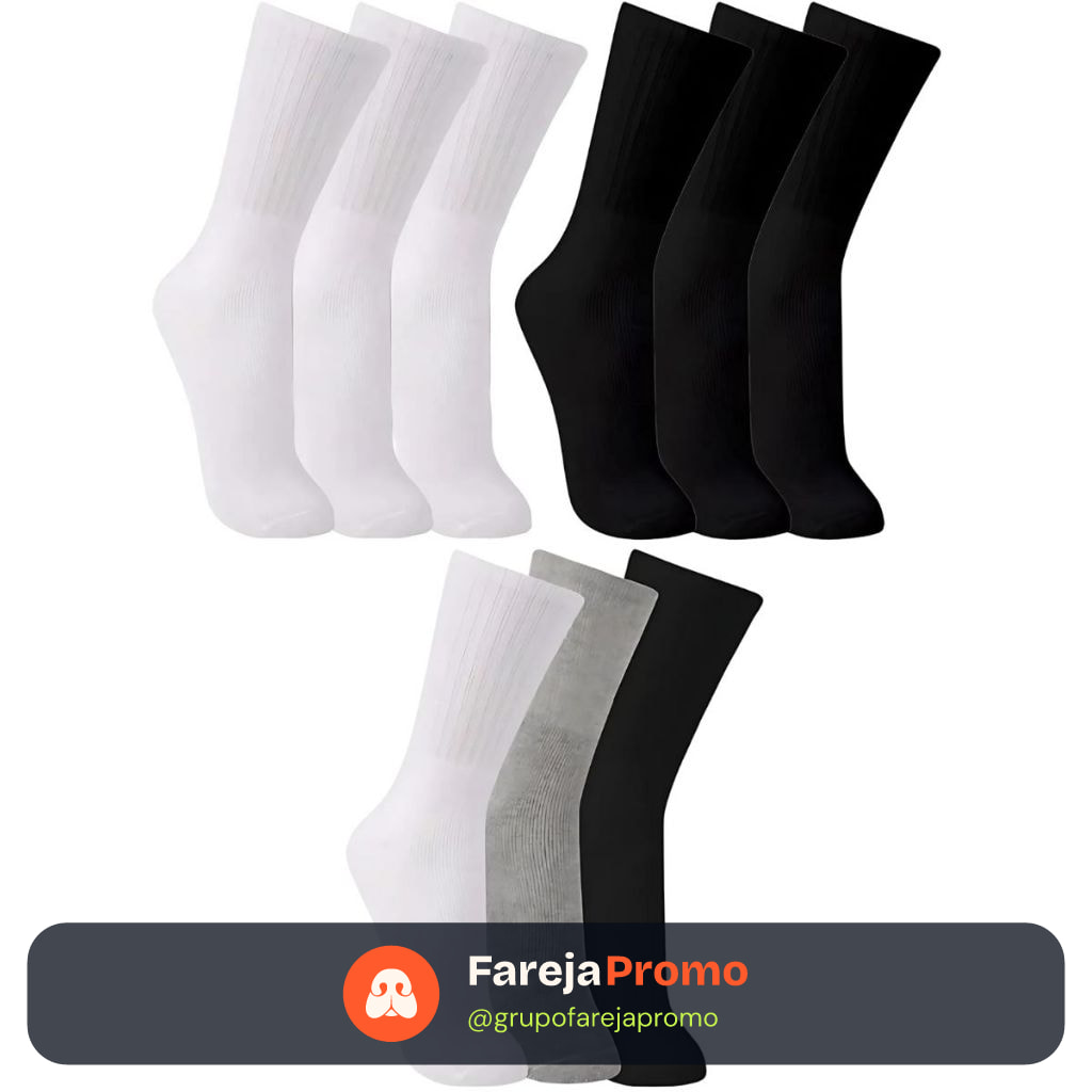 Kit 3 Pares Meia Trifil 6313 Cano Longo Algodão Atoalhada