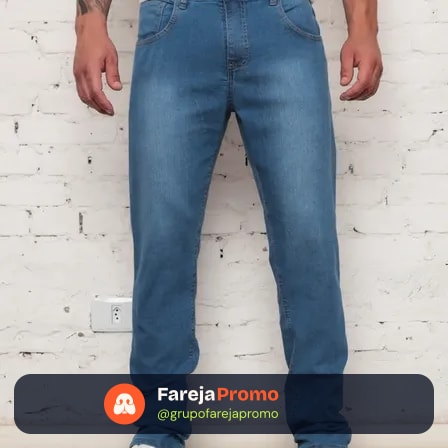Calça Jeans Masculina Tradicional Corte Reto