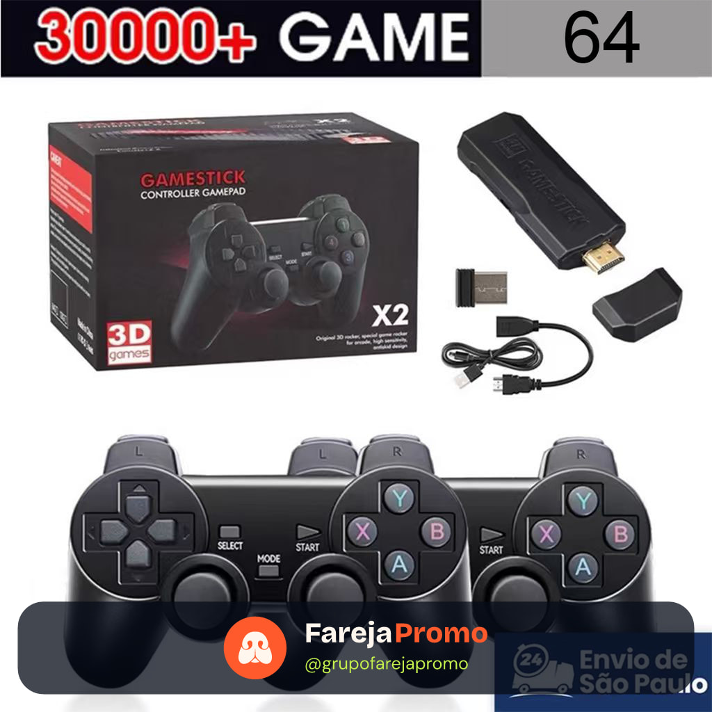 Videogame Stick 2-Console 4K GD10 , 64 Gb , 37.000 Jogos + 2 Controladores . Pronto Para Entrega Imediata De Retrô PSP ,