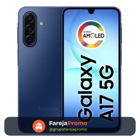 Celular Samsung Galaxy A17 5g Com Ia, 128gb, 4gb Ram, Câm De 50mp, Tela De 6.7 , Nfc, Ip54 - Azul