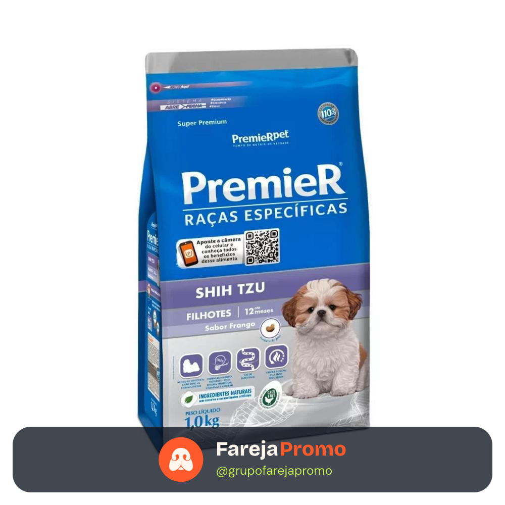 Ração para Raças Específicas Cães Filhotes Shih Tzu Frango 1Kg Premier