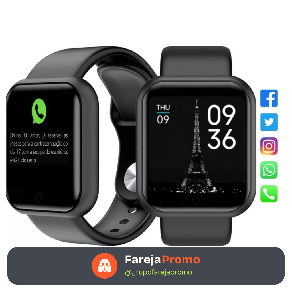 Smartwatch D20 relógio Colocar foto com tela hd y68 bluetooth  com lembrete / chamada / monitor de frequência