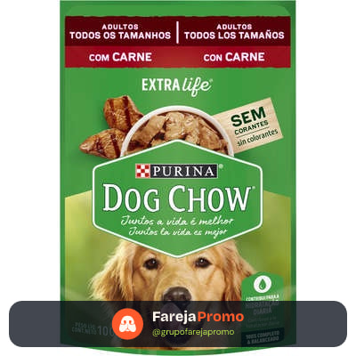 Ração Úmida Nestlé Purina Dog Chow Sachê Carne para Cães Adultos