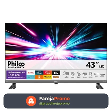 Smart Tv 43 Philco P43vik Roku Led Dolby Audio Wi-fi Hdmi Hdr Full Hd 110/220v