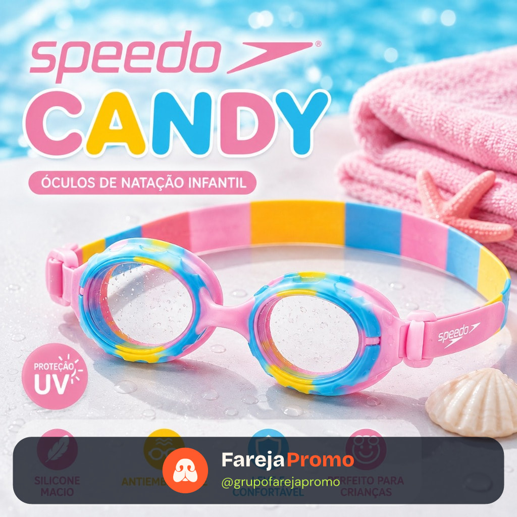 Óculos Natação Infantil Speedo Candy Original Proteção UV Antiembaçante Conforto