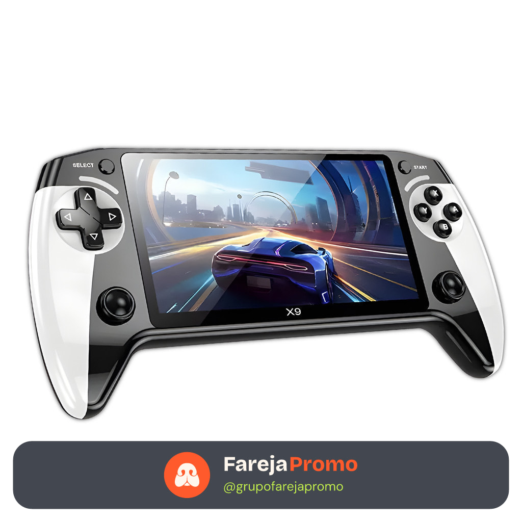 Videogame Portátil 5.5" Suporte 10 Emuladores +10K Jogos Retro, 128GB Memoria