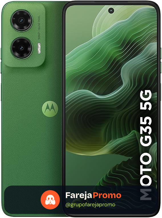 Smartphone Motorola Moto g35 5G - 128GB 12GB (4GB RAM+8GB Ram Boost) e Camera 50MP com AI NFC Tela 6.7" com Superbrilho - Verde