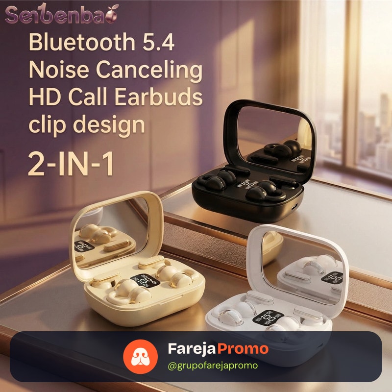 Senbenbao Q10 Fones De Ouvido Bluetooth 2 Em 1 Novos De Conjunto Duplo ENC Com Cancelamento De Ruído Bateria De Longa Du