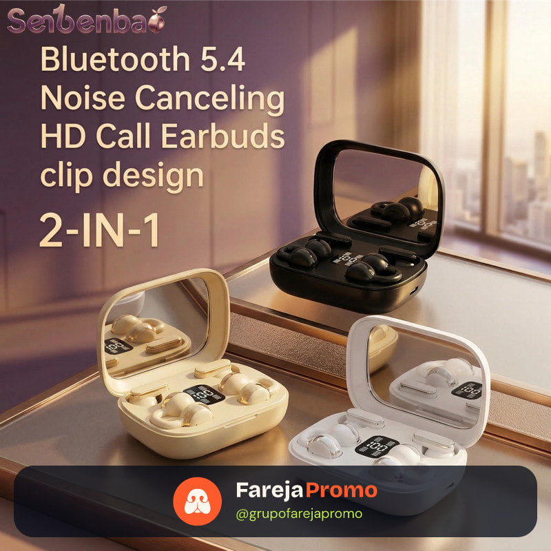Senbenbao Q10 Fones De Ouvido Bluetooth 2 Em 1 Novos De Conjunto Duplo ENC Com Cancelamento De Ruído Bateria De Longa Du
