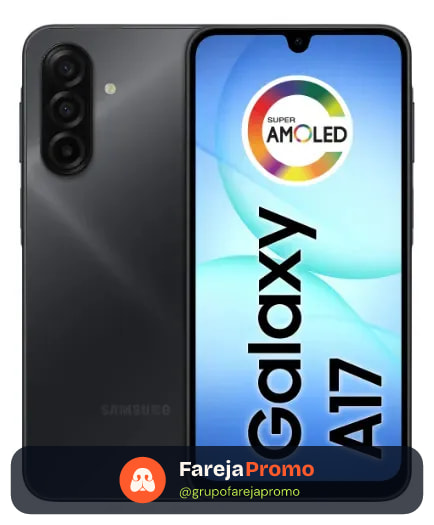 Celular Samsung Galaxy A17 Com Ia, 128gb, 4gb Ram, Câm De 50mp, Tela De 6.7", Nfc, Ip54 - Preto