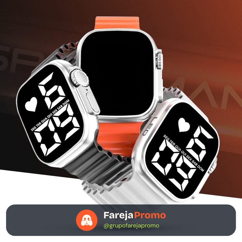 Relógio À Prova D'água LED Digital de Pulso Esportivo feminino Masculino Ultra9 Esporte Pulseira De Silicone