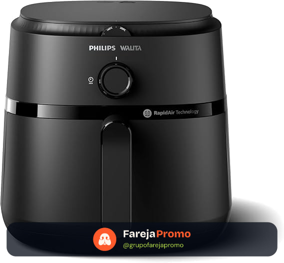 Philips Walita Fritadeira Airfryer Série 1000 XL 6,2L, Preta, 110V