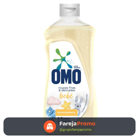 Lava roupas OMO roupas finas e delicadas BEBÊ hipoalergênico 450ml.