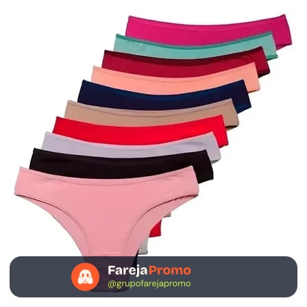 Kit 10 Calcinhas Conforto De Algodão Tanga Super Confortável