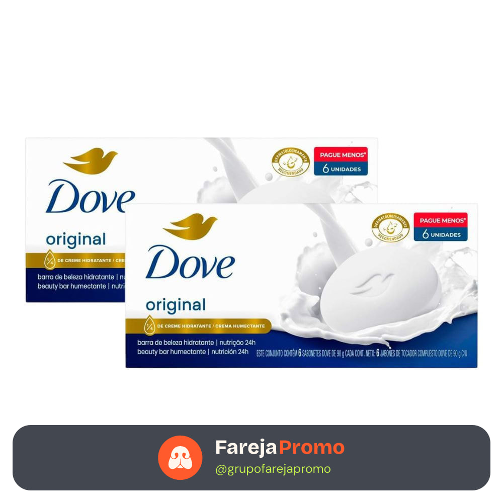 Kit Sabonete Em Barra Dove Original - 12 Unidades 90g