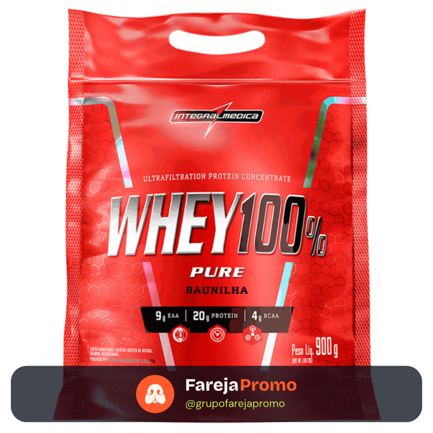 Whey Protein 100% Pure Concentrado 900g Refil - Integral Médica