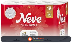 Neve Papel Higiênico Toque de Seda, 30m, Leve 16 Pague 15 Rolos