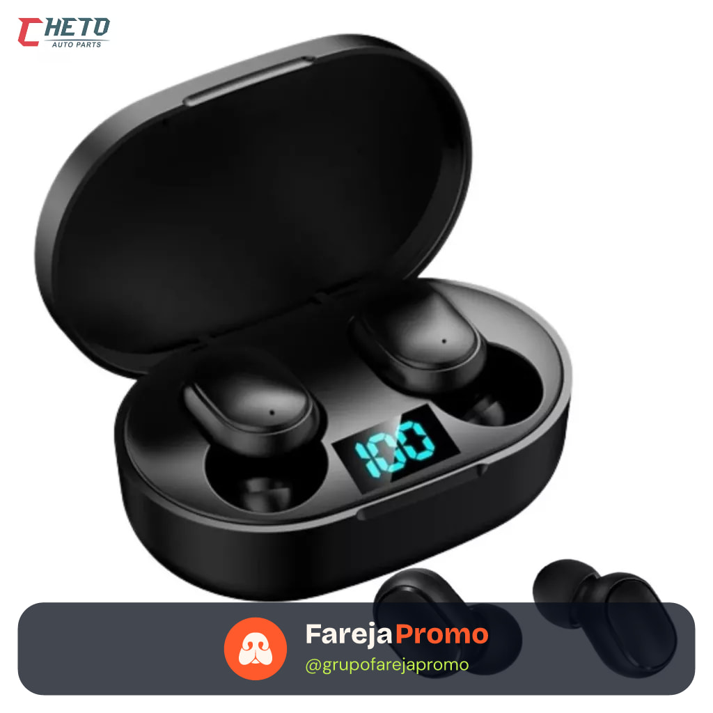 Fone De Ouvido Sem Fio E6s Bluetooth 5.0 Tws Com Tela LED Digital