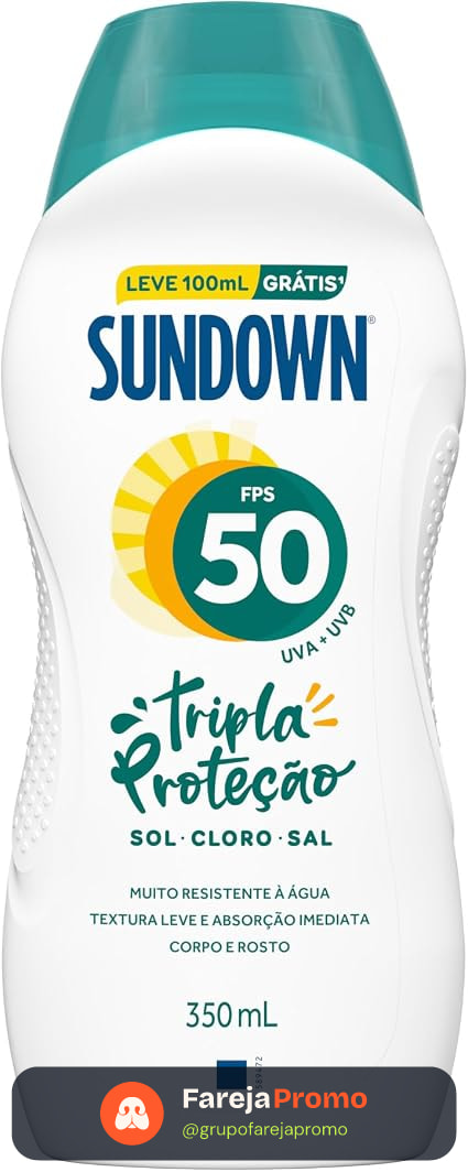 Protetor Solar Corporal em Loção Sundown, FPS 50, 250ml + 350ml