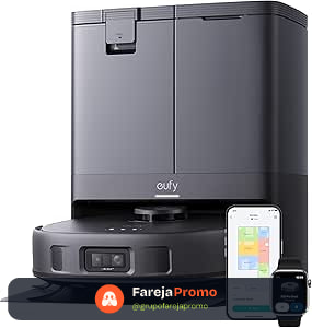 eufy X10 Pro Robô Aspirador e Passa Pano,Esfregão Sempre Úmido,8000Pa, Lava Seca Reabastece Autosecagem 45°C,Navegação e Evita Obstáculos com Visão por IA e Laser LiDAR,Ideal para Pets, 220v