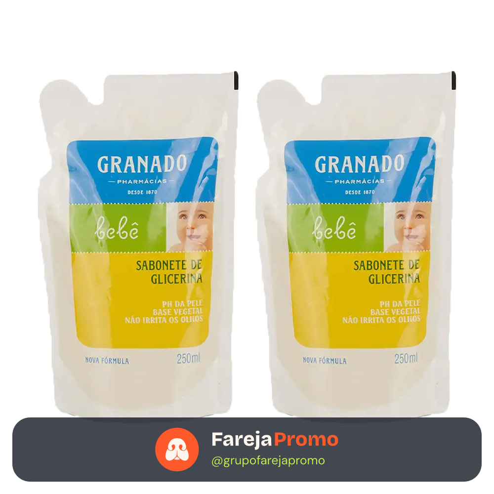 Kit 2 Refil Sabonete Líquido de Glicerina Granado Bebê Tradicional 250ml