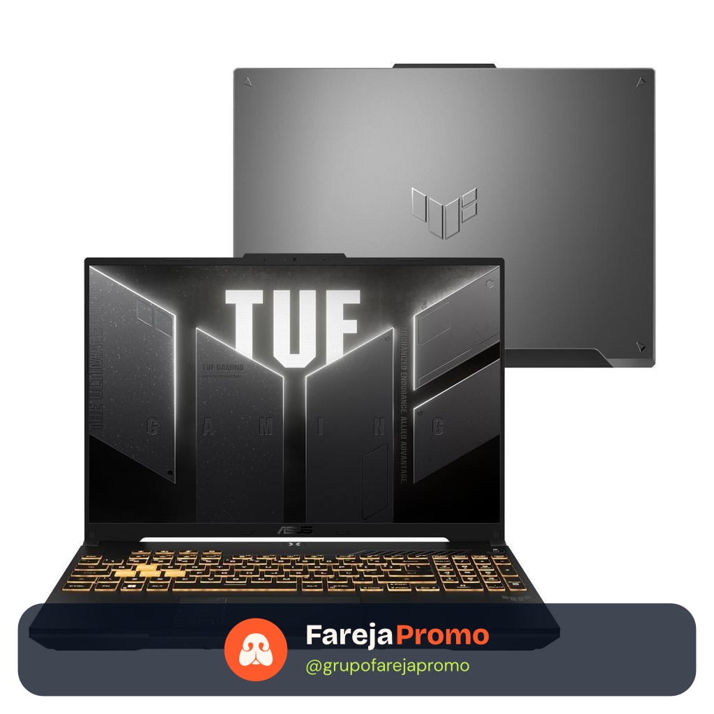 Notebook ASUS TUF Gamer F16 FX607VU NVIDIA RTX 4050 Intel 5 210H 16GB RAM 512GB SSD Linux LED FHD 16" IPS 144Hz RL385