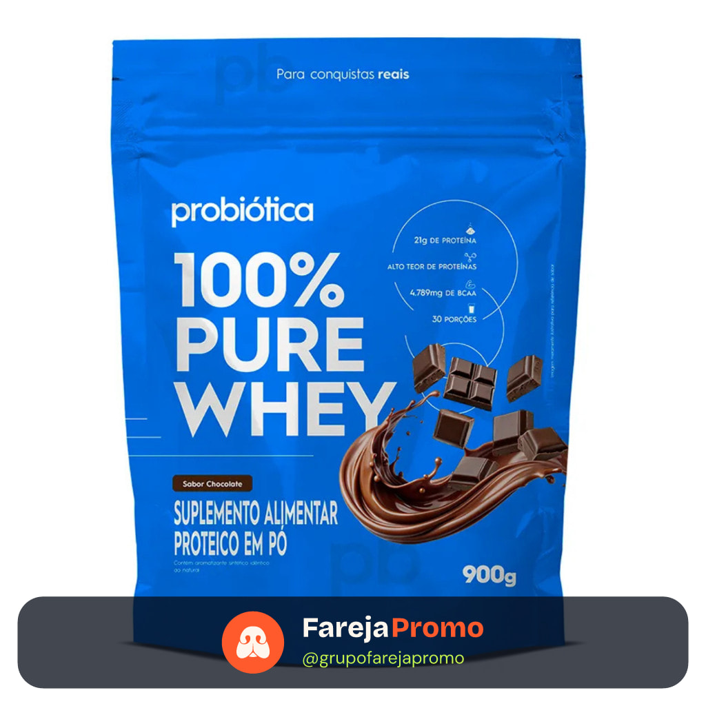 Whey Protein 100% Pure 900g - Probiótica Refil