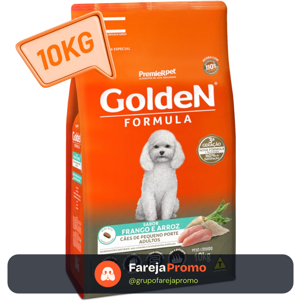 Ração Golden Formula Cães Mini Bits Adultos 10kg Frango & Arroz