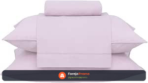 Buddemeyer Jogo de Cama King 180 Fios Basic Percalle 100% Algodão Rosa 4pç