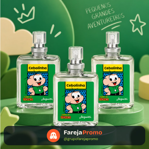 Kit Colônia Masculino Cebolinha 3 Unidades 25ml Perfume Infantil Aroma Fresco Turma da Mônica