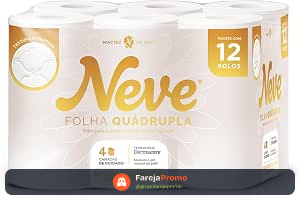 Neve Papel Higiênico Ultracomfort, Folha Quádrupla, 20m, 12 rolos