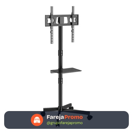 Suporte Pedestal Para Tv De 23 A 60 Com Rodinhas Bandeja Cor Preto