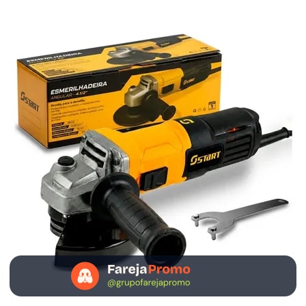 Esmerilhadeira Lixadeira Angular Profissional 780w 115mm 11000rpm Elétrica 60hz St-2444 Start Amarelo 220v