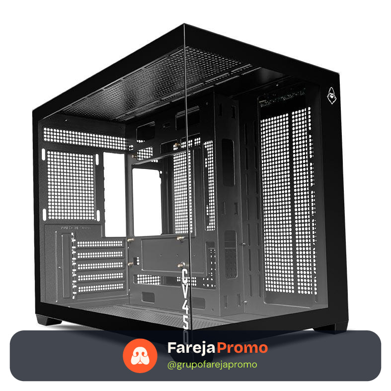 Gabinete Gamer Mancer CV450, Mini-Tower, Lateral de Vidro, Preto, MCR-CV450-BK
