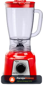 Liquidificador Arno Power Mix 700W LQ18, Vermelho, Jarra de 2,4L, 4 Lâminas AFIAMAX 18% Mais Afiadas, 3 Velocidades, Alta Durabilidade e Desempenho Superior, 110V