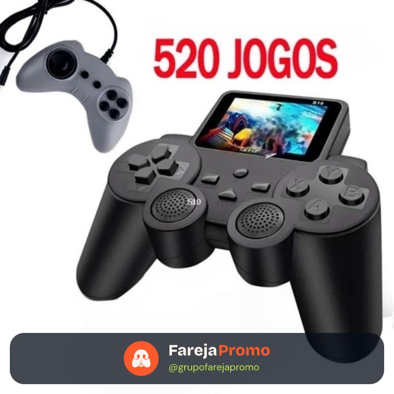 Controle de Vídeo Game Retro com Tela Led e 520 Jogos-S10