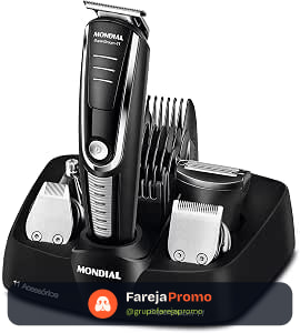 MONDIAL Aparador de Pelos Super Groom 11, Preto/Prata, Bivolt - BG-05