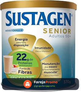 Sustagen Senior Complemento Alimentar 50+ Sem Sabor Lata 370g