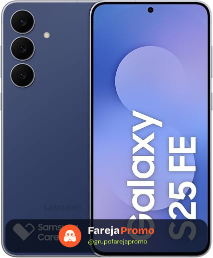 Celular Samsung Galaxy S25 FE 5G, 256GB, 8GB, Câmera Tripla - Azul Marinho