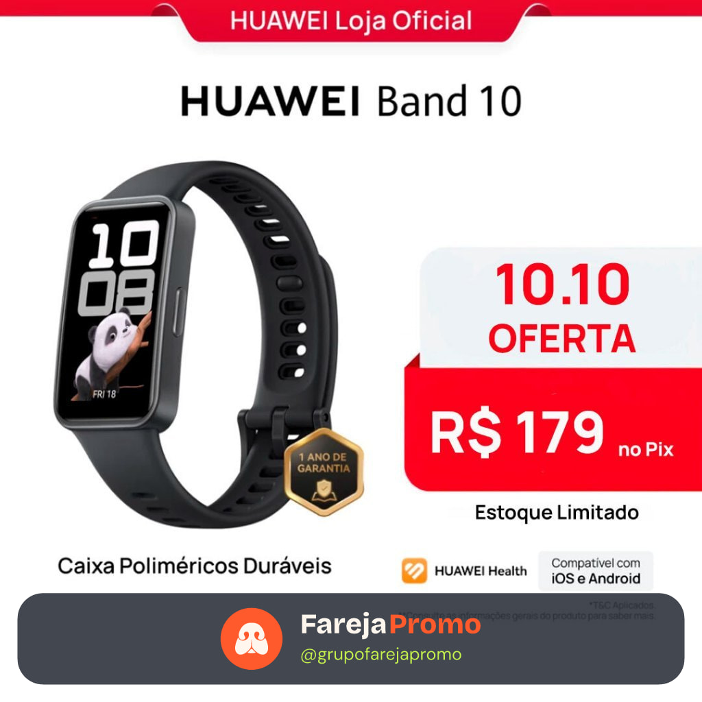 HUAWEI Band 10 | Relógio Smartchwatch | Análise do Sono em Nível Profissional