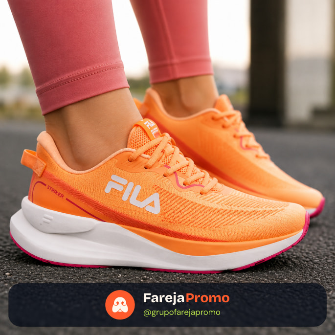 Tênis Fila Feminino Striker Laranja Esportivo Corrida Oferta