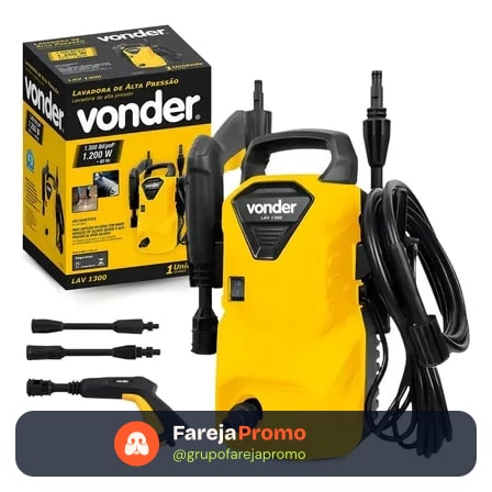 Lavadora De Alta Pressão Vonder Leve Lav1300 220v Amarela De 1.3kw Com 90bar De Pressão Máxima - 60hz Amarelo 60 Hz