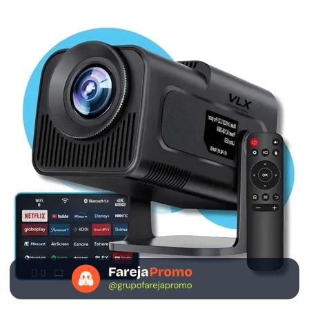 Projetor 4k Ultra Hd Hy320 Smart Wi-fi 6 Bluetooth Android Cor Preto 127/220v