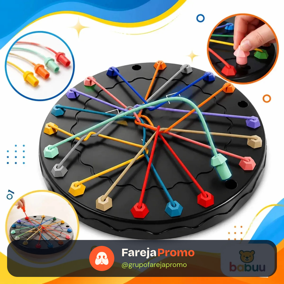 Jogo Desafio Desenrolar Cordas Anti Estresse Raciocínio Quebra Cabeça Babuu Brinquedos Educativos