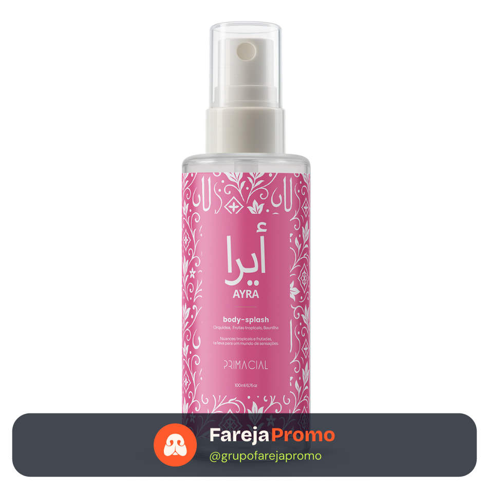 BODY SPLASH FEMININO ARABE AYRA 100ML - PRIMACIAL PERFUME FLORAL