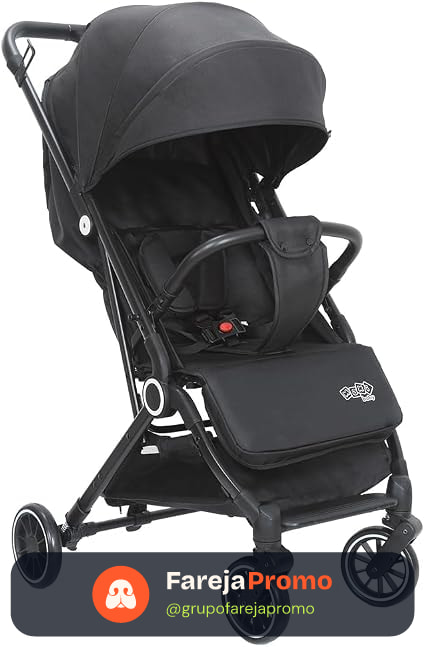 Carrinho de Bebê Passeio Vira Berço NIVI Maxi Baby (Preto)