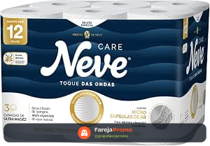 Papel Higiênico Neve Toque das Ondas Folha Tripla 12 rolos 20M