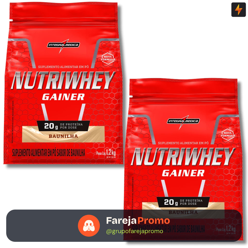 Kit 2x Nutri Whey 1,2kg Nova Embalagem - Nova Fórmula 20g Proteína Integralmedica
