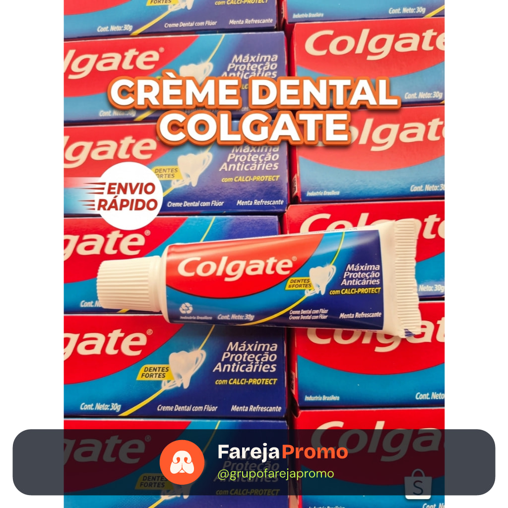 Kit 6 Pastas de Dente COLGATE Mini 30g - pequena, cabe na bolsa, para viagem